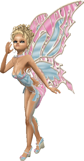 pink and blue butterfly girl