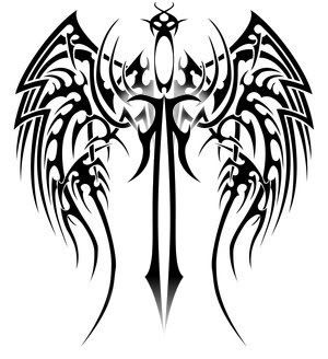 Tribal Back Tattoo Wings