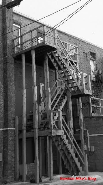 alley stairs BW