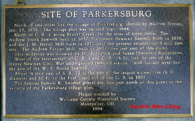 parkersburg plaque