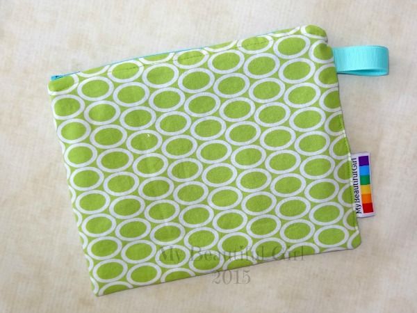 Green Apple Spirals Wipes Bag, Zippered, 6x8
