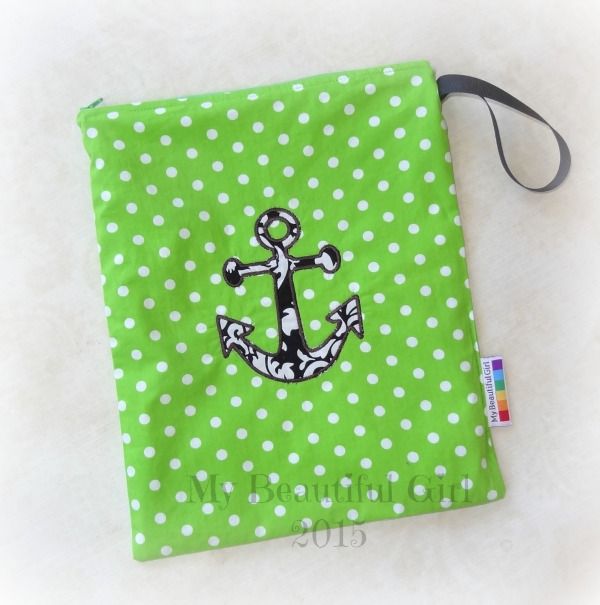 Dotted Anchors Wetbag - Zippered, 10x12