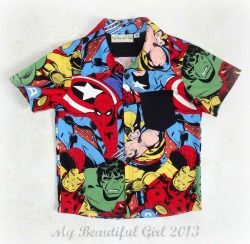 Marvel Comics Camp Shirt, Size 4