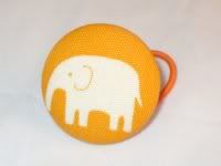 Elephant Love - "Little Lady" Button Covered Ponytail Holder