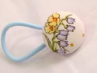 Lily of the Valley - "Toddler" Button Covered Ponytail Holder - FFS Drawing
