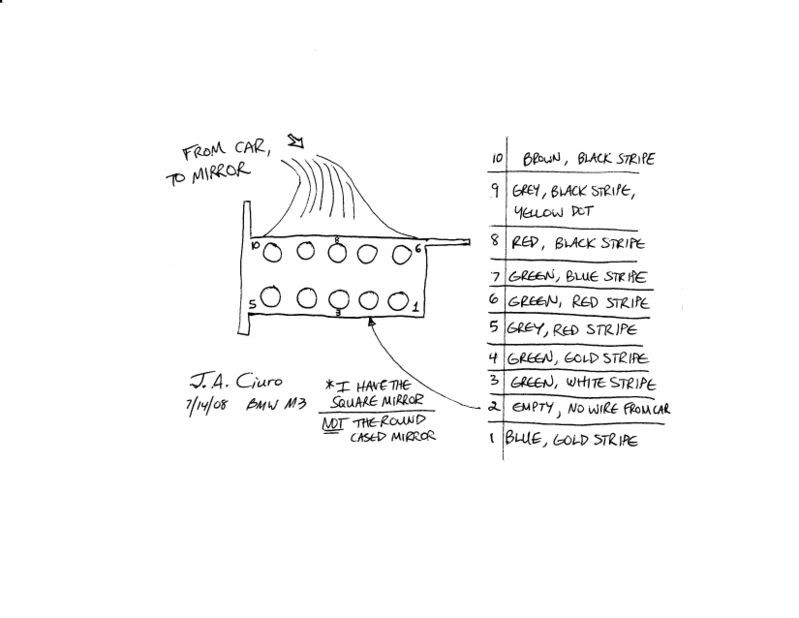 Bmw rear view mirror wiring diagram