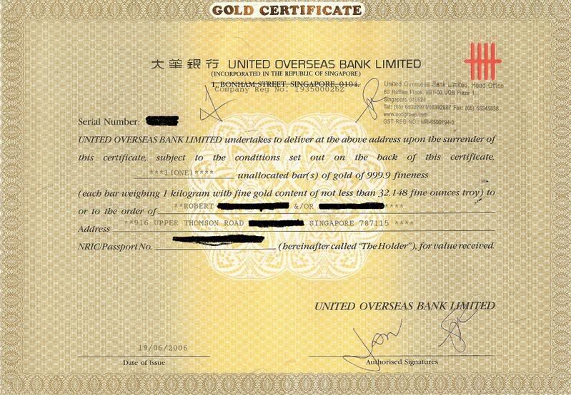Uob gold price