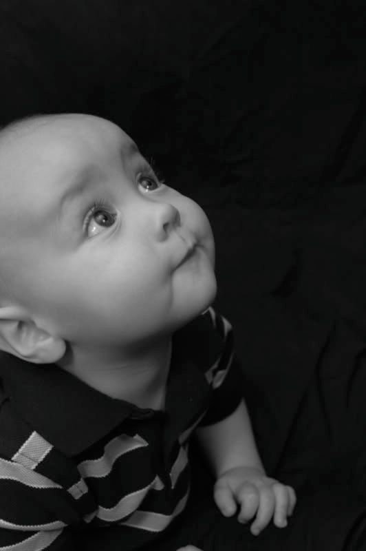 He was lookin' up at Mommy.