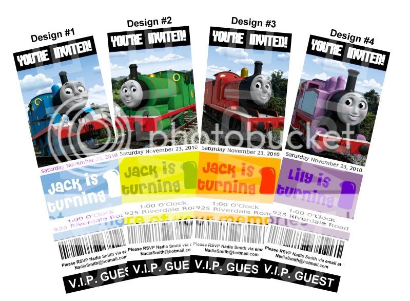 THOMAS THE TANK ENGINE Birthday Party TICKET Invitation  