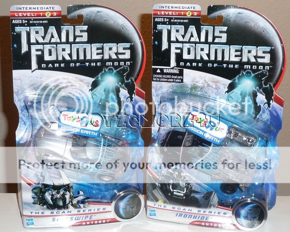 TRANSFORMERS DOTM SCAN Series IRONHIDE & SIDESWIPE SET  