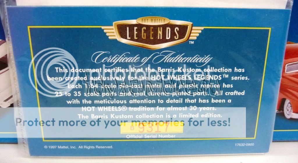 Hotwheels Legend Barris Kustom 4 Car Set 1 64 WW SHIP